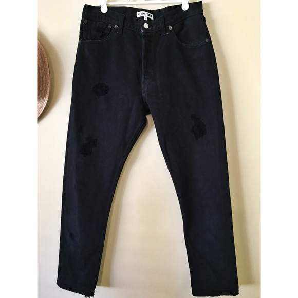 Re/Done Denim - Re/Done High Rise Crop Black